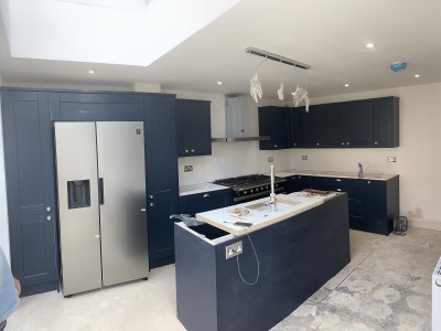 Ground floor home extension - kitchen and conservatory.