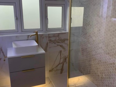 nearly completed bathroom