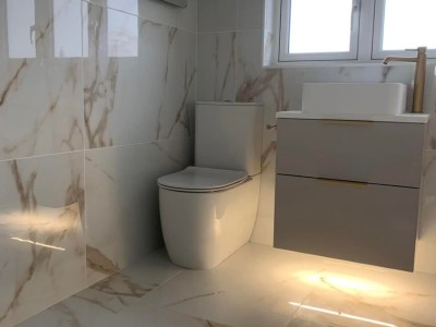 nearly completed bathroom