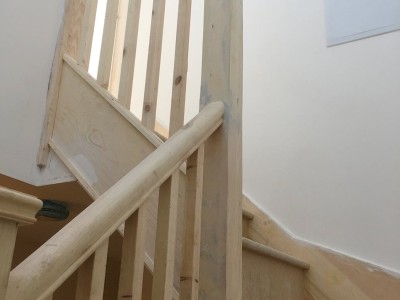 New wooden staircase, part of home renovation project in Bromley